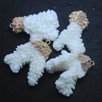 1PC gamta baltieji koralų karolius, iš giliai jūros originalus koralinis dydis 30-40mm moterų pakabučiai padaryti gera savo išvadas PASIDARYK pats