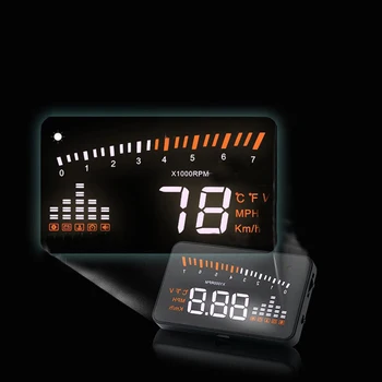 1pc Hud Automobilių Universalus Head Up Display Spidometras Temperatūros Vandens Projekcija Greičio Įspėjimo Kuro Ant priekinio Stiklo Automobilių Hud