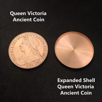 1PC Išsiplėtė Shell Karalienės Viktorijos Senovės Monetų (Uodega, Vario) Magija Gudrybės Atrodo Išnykti Magia Arti Iliuzijų Rekvizitai Gudrybė