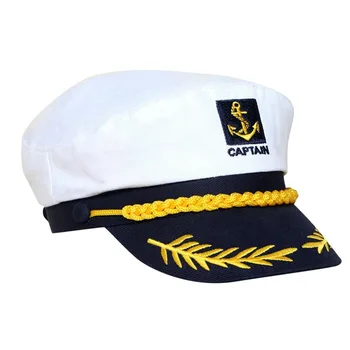 1PC Karinės Laivybos Hat, White Jachta Kapitonas Skrybėlę karinio jūrų Laivyno Bžūp Jūrų Kapitonas Sailor Bžūp Kostiumų Suaugusiems Šalis Fancy Dress Medžiaga