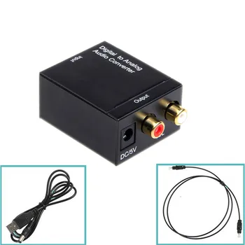 1Pc KINOLOGŲ Skaitmeninis Optinis Coaxial Digital Audio Toslink Bendraašius į Analoginį L/R-RCA Garso Keitiklis Adapteris su USB Maitinimo Kabelis