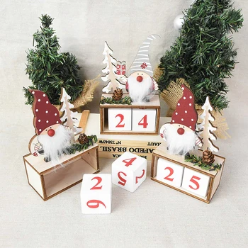 1Pc Medienos Numeris Kalendorius Lentelė 2021 Naujųjų Metų Linksmų Kalėdų Dekoracijos Namų Santa Claus Mediniai Ornamentu Kalendorius