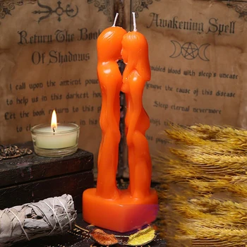 1PC Rankų darbo Humanoidų Žvakių Magijos Ritualas Žvakė Pora Vestuvių Žvakės Vyrų Ir Moterų Mėgėjams Žvakės Meilės Votive Žvakės