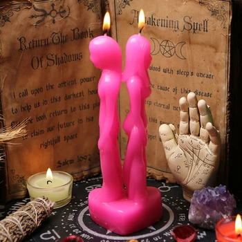 1PC Rankų darbo Humanoidų Žvakių Magijos Ritualas Žvakė Pora Vestuvių Žvakės Vyrų Ir Moterų Mėgėjams Žvakės Meilės Votive Žvakės