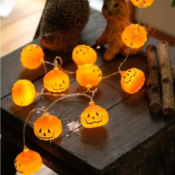 1pcs/daug Papuošti Halloween Moliūgų LED Lempos String Prijunkite Bateriją Naktį Šviesos Festivalis Reikmenys 