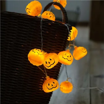 1pcs/daug Papuošti Halloween Moliūgų LED Lempos String Prijunkite Bateriją Naktį Šviesos Festivalis Reikmenys 
