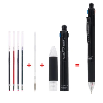 1PCS JAPONIJA ZEBRA Multifunkcinis 4-spalvos Rašiklis + Automatinis Pieštukas 0,5 mm J4SA11 Spalvotų Neutralus Pen Raudona, Mėlyna ir Juoda Core