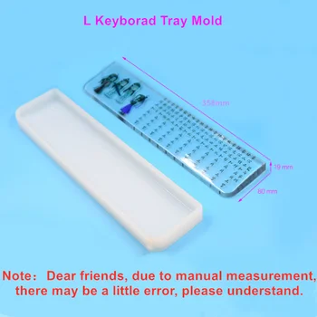 1PCS Klaviatūros Dėklas Silikono Formų Kompiuterio Fingerboard Trinkelėmis UV Epoksidinės Dervos Lieti Pelėsių 