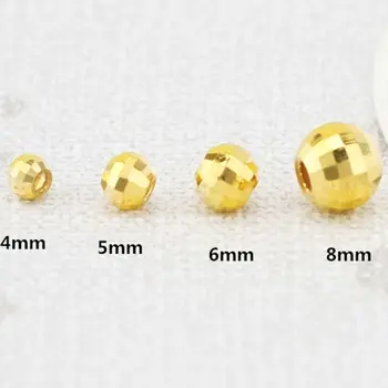 1PCS Nekilnojamojo 999 24k Geltonojo Aukso Granulių Sėkmės Susiduria Prarasti Granulių Pakabukas NEKILNOJAMOJO 24K AUKSO 4mm