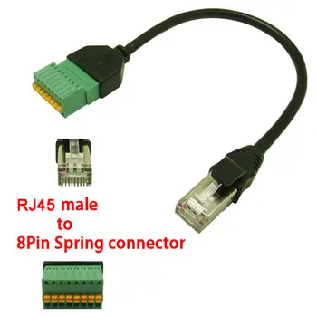 1pcs nemokamas pristatymas nuo RJ45 iki Pavasario Terminalo Adapteris RJ45 prie gnybtų bloko adapter RJ45 8P8C kištuką į pavasario jungtis