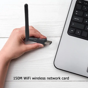 1pcs WiFi Adapteris, 5dB Antena, Lan 150Mbps Belaidžio Tinklo Kortelė Nešiojamas USB 7601 chip 
