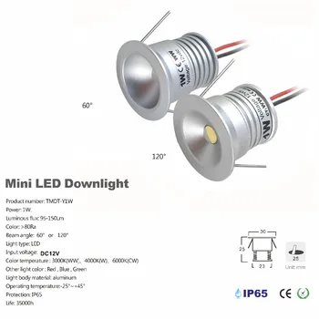 1W LED Šviesos Mini Vietoje Lempos, DC12V Patalpų ir Lauko Apdaila 
