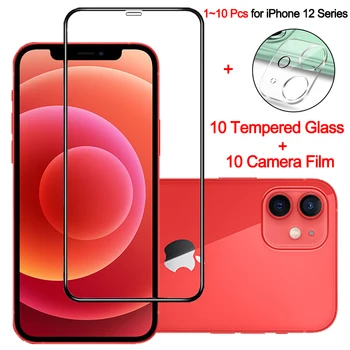 1~10 Vnt, ekrano apsaugos iphone12 pro grūdinto stiklo plėvelė iphone 12 mini apple 12pro max vaizdo kameros apsaugos iphone-12 stiklo