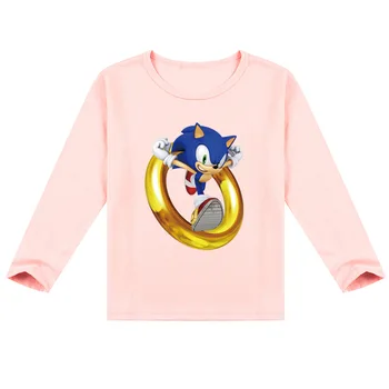 2-16Years Vaikų Sonic The Hedgehog Marškinėliai Vaikams Laisvalaikio Drabužių Bamblys Berniukų Marškinėliai Mergaitėms ilgomis Rankovėmis Viršūnes Juokinga Tees
