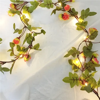 2.2 M Gražių Rožių Gėlių Girlianda Led Eilutės Su Vario LED Lanksti Atostogų Šviesos AA Baterijos Energijos Gėlių Led Juostelės Apšvietimas