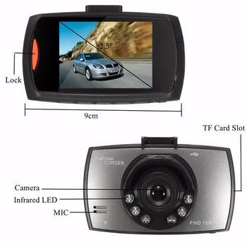 2,5 Colio LCD 1080P Automobilių DVR Kamera Brūkšnys Cam Vaizdo įrašymo G-jutiklis Naktinis Matymas Recroder vaizdo Kamera Automobilių Reikmenys