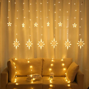 2,5 M LED Star Užuolaidų Lemputė 220V ES Kalėdinė Girlianda 