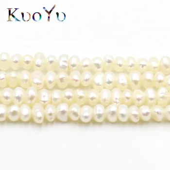 2,5 mm, Natūralios Baltos spalvos Gėlavandenių Perlų Rondelle Prarasti Tarpiklis Karoliukai Papuošalai Priėmimo 