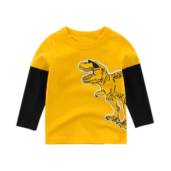 2-9T Bamblys Vaikas Berniuko, Viršuje Rudenį Basci Marškinėliai ilgomis Rankovėmis marškinėlius dinozaurų Animacinių filmų Mielas Sweet Tee Kūdikių Apranga