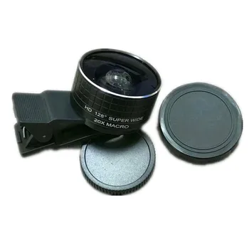 2 IN 1 Dual Camera Makro Objektyvas 20X Makro Mobiliojo Telefono vaizdo Kameros Objektyvai & HD 128 Laipsnių Itin Plataus Kampo Objektyvas, Skirtas 