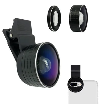 2 IN 1 Dual Camera Makro Objektyvas 20X Makro Mobiliojo Telefono vaizdo Kameros Objektyvai & HD 128 Laipsnių Itin Plataus Kampo Objektyvas, Skirtas 