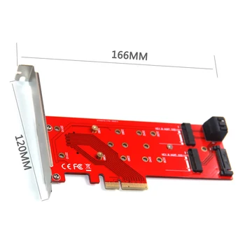 2 in 1 PCI-e 4x M Klavišą M. 2 SSD Korta Intel 760P 970 EVO Pro Dual SATA 3.0 Dual B Klavišą M2 SSD adapteris