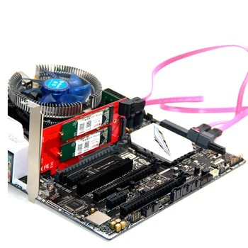 2 in 1 PCI-e 4x M Klavišą M. 2 SSD Korta Intel 760P 970 EVO Pro Dual SATA 3.0 Dual B Klavišą M2 SSD adapteris
