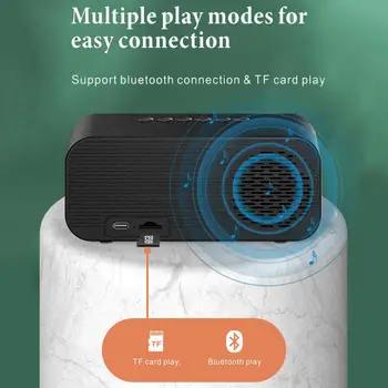 2 in1 Bluetooth 5.0 Garsiakalbiai Nešiojamų Belaidžius Garsiakalbius Bass LED Laikrodis-Žadintuvas, Muzikos, USB TF Kortelę Belaidžio Garsiakalbio