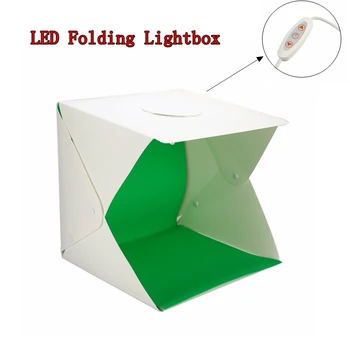 2 LED Lankstymo Švieslentę 40cm Nešiojamų Stalo Fotografavimo Softbox Fotografijos Studija Nuotrauka Softbox Reguliuojamas Ryškumas Šviesos Dėžutės