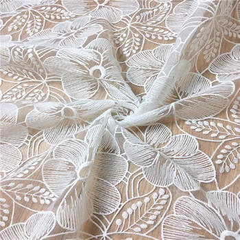 2 Metrų Mados high-end nėrinių Balta Akies žakardo tiulio siuvinėjimo nėrinių audinio suknelė sijonas 