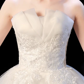 2 Modelis Mados Paprasta Buteaful Elegancija Nėrinių Vestuvių Suknelė 2020 Vestidos de novia Stralpless Rankovių Saldus Suknelė Grindų 8