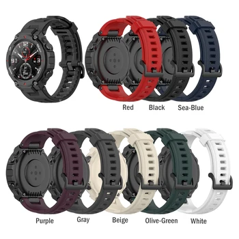 2 Pack Sporto Juostos Huami Amazfit T-Rex Žiūrėti Dirželio Pakeitimo Trex Smart Watchband Silikoninė Apyrankė Silikono Priedai
