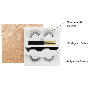2 Poros 3D Magnetinio Blakstienų rinkinį su Magnetiniu skystus akių kontūro & Magnetinio Blakstienas & Tweezer Nustatyti Vandeniui Ilgalaikis Blakstienų