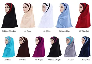 2 Vnt Musulmonų Moterys Skarelė Skara Skara Hijab Wrap Galvos Apdangalai Amira Islamo Pilnas Draudimas Malda Skrybėlę Arabų Worshipe Paslaugų Hijab