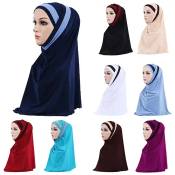 2 Vnt Musulmonų Moterys Skarelė Skara Skara Hijab Wrap Galvos Apdangalai Amira Islamo Pilnas Draudimas Malda Skrybėlę Arabų Worshipe Paslaugų Hijab