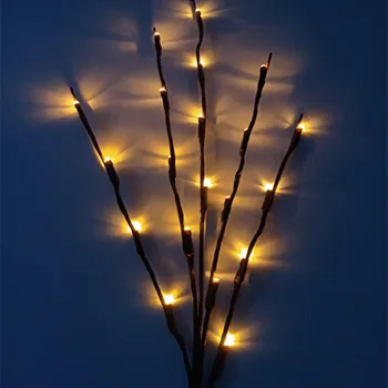 20-Lemputes LED Gluosnio Šakos Šviesos Lempos Gamtos Vaza Užpildas Šakelė Apšviesta Kalėdų Vestuvių Dekoratyvinis Apšvietimas Helovinas Kalėdų