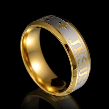 20 Vienetų Vyrų Aukso Spalvos Nerūdijančio Plieno Žiedas Naujas Mados Print 