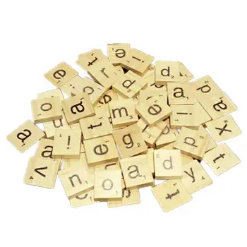 200 Vienetų Scrabble Žaidimas Kryžiažodis Mediniai Mokytis Raidžių, Žodžių, Švietimo Dovana Vaikui 