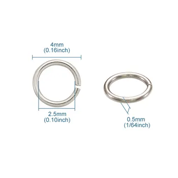 200pcs 4x0.5mm Žalvario Atidaryti Vienas Šuolis Žiedai Split Ring Unsoldered Šuolis Žiedai, Papuošalai Priėmimo 