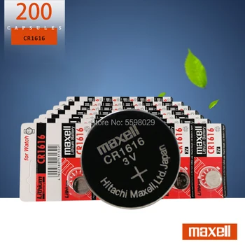 200Pcs/Daug Originalus Už maxell CR1616 Mygtuką Cell Baterijos Žiūrėti Automobilį Nuotolinio Klavišą cr 1616 ECR1616 GPCR1616 3v Ličio Baterija