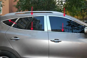 2010-2012 m., Skirta Hyundai ix35 Aukštos kokybės nerūdijančio plieno lango apdaila padengti(Iki+žemyn+užpakalinės trikampis,Rinkinys 10vnt)