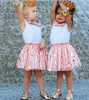 2016 Naujas Vasaros Mielas Kūdikis Vaikų Mergaičių Princesė peteliškę Pink Polka Dot Blizgančiais Tiulio Tutu Atsitiktinis Vasarą Vienas gabalus Suknelė