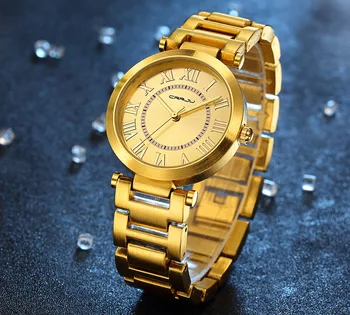2017 CRRJU Prabangius Kvarcas Moterų Laikrodžiai Prekės Aukso Mados Verslo Apyrankę Ponios Žiūrėti Vandeniui Laikrodis Relogio Femininos