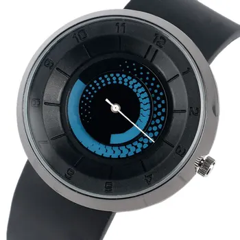 2017 Karšto Spiralės Geer Dial Riešo Kvarco Žiūrėti Vyrų Sporto Unikalus Kūrybinis Rotacijos Modelį, Gumos Dirželis Šiuolaikinės Trumpas Relogio Laikrodis