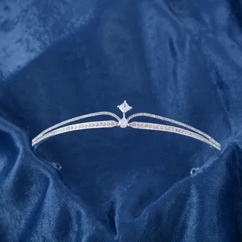 2017 Naujas Lašas CZ Kubinis Cirkonis Gėlių Nuotakos Tiara Royal Crown Romantiška Vestuvių Lankelis Plaukų Papuošalai