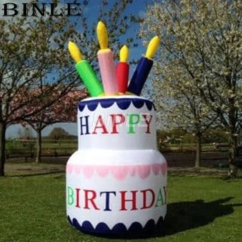 2018 aukštos kokybės 3mH milžiniškas renginys pripučiami gimtadienio tortas balionas su žvakėmis laimingas tortas modelis šaliai dekoro