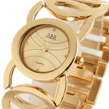 2018 m. G&D Prabangos Prekės ženklo Moterų Apyrankės, Laikrodžiai, Aukso Madingi Moterų Kvarciniai Laikrodžiai Suknelė Žiūrėti relogio feminino Laikrodis