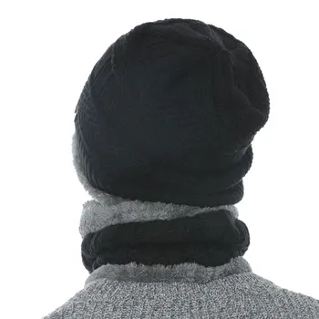2018 M. Žiemos Skrybėlę, Šaliką Nustatyti Unisex Kietas Mezgimo Beanies Plius Aksomo Skrybėlę Vyrų Bžūp Moterų Šiltas Tirštėti Apsidraudimo Bžūp Slidinėjimo Minkštas Žiedas Šalikas