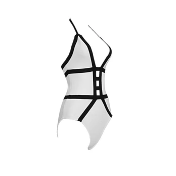 2018 moterų Maudymosi kostiumai Seksualus gilus v supjaustyti vientisi maudymosi kostiumėlį Backless maudymosi kostiumėlį, Baltas Maudymosi kostiumą, moteris Monokini tvarstis bodysuit