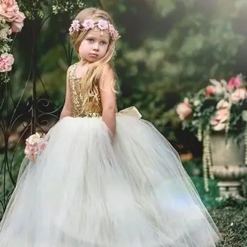 2019 aukštos kokybės Princesė Vaikams, Kūdikių Mergaitės Kietas Šalis Suknelė Atsitiktinis Blizgančiais Sundress Kostiumas 2-8T Vaikas Mergaitės Suknelė